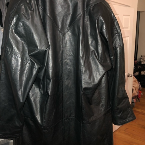 Women’s large leather jacket long double breasted - Picture 5 of 5